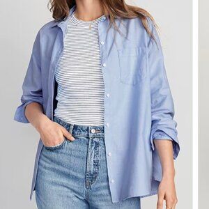 Old Navy boyfriend button-down shirt Blue *NWT*